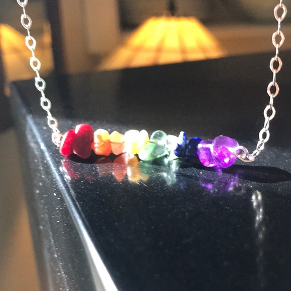 Sparkly Fun Rainbow Necklace - Picture 2 of 3